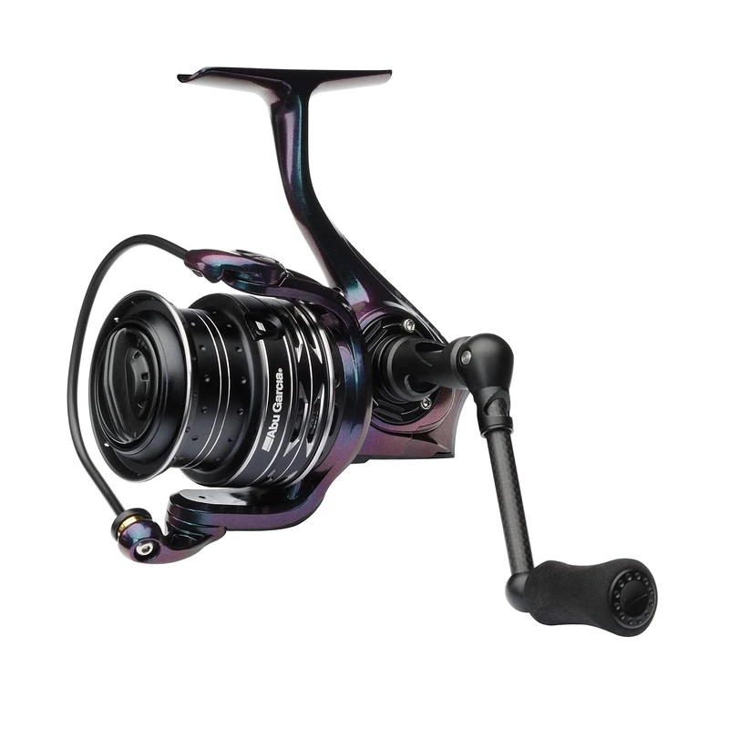Abu Garcia SPIKE Spinning Reel, Fishing Reel, Lightweight and Strong Spinning Reels, Predator Fishing, Perch, Zander, Unisex, Green/Purple/Black, 2500S