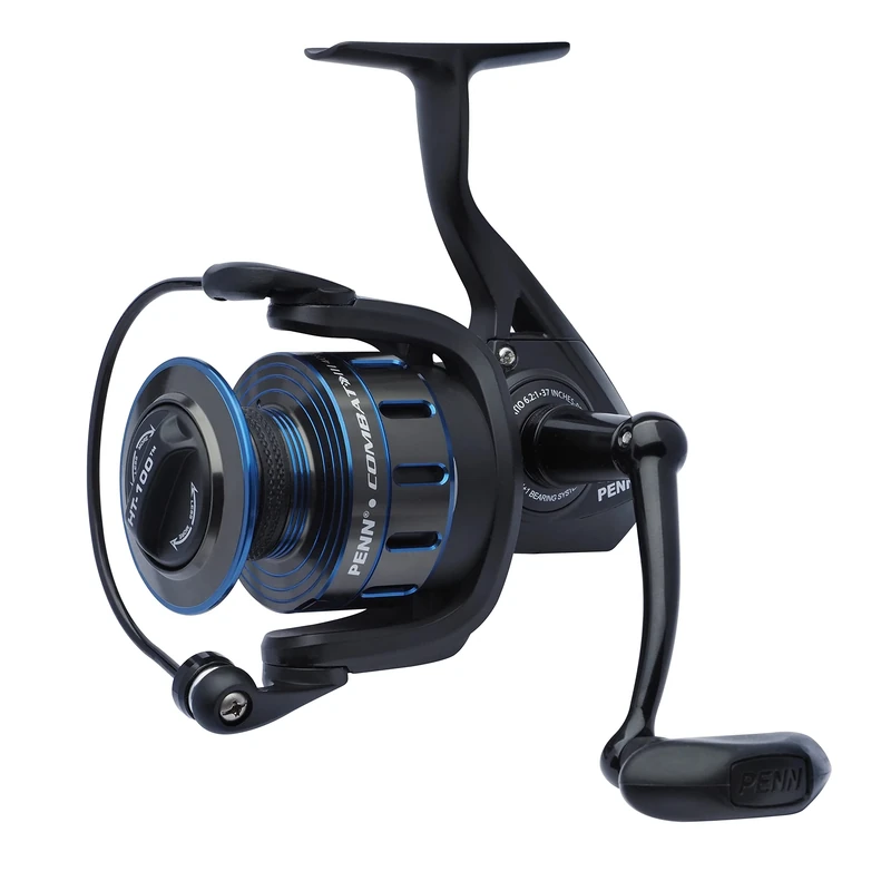PENN Combat III, Fishing Reel, Spinning Reels, Sea Fishing, Versatile Sea Fishing Reel For Boat, Kayak, Shore, Spinning, Jigging, Surf, and All-Round Use, Unisex, Black / Blue, 2500