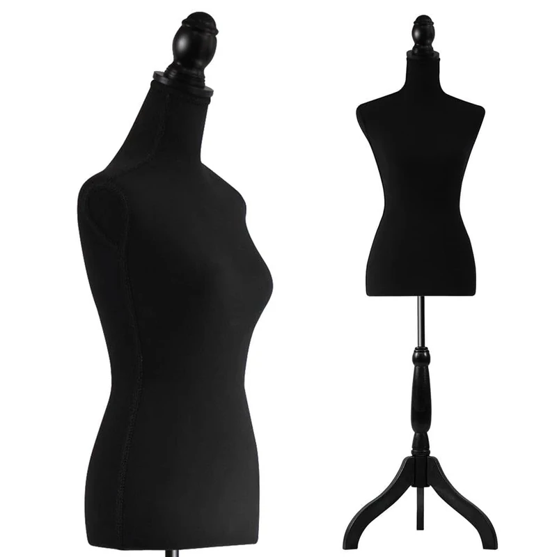 SereneLife Torso Display Female Mannequin with Adjustable Height (52-64 Inches), Easy-to-Assemble Design, Lightweight & Durable, Stable Tripod Stand, Perfect for Clothing Display