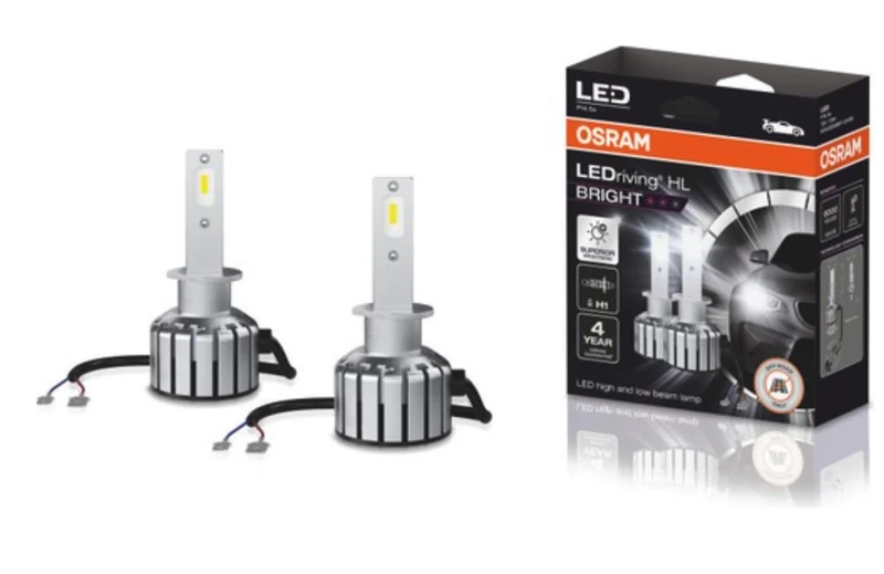 OSRAM LEDriving® HL BRIGHT, ≜H1, LED High/Low Beam Lamps, Off-road only, non ECE, 300% more brightness, 6000K, Hanging Folding box (2 lamps)