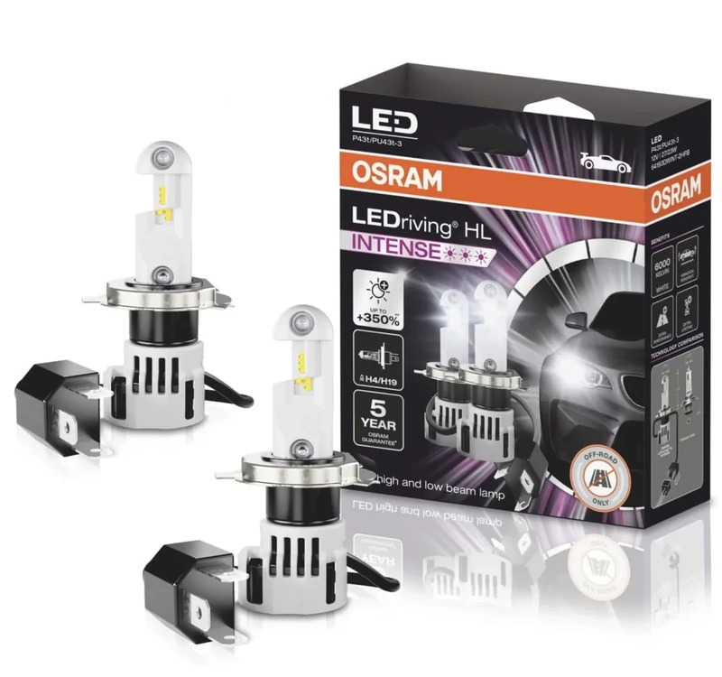 Osram Ledriving Hl Intense H4/H19, White