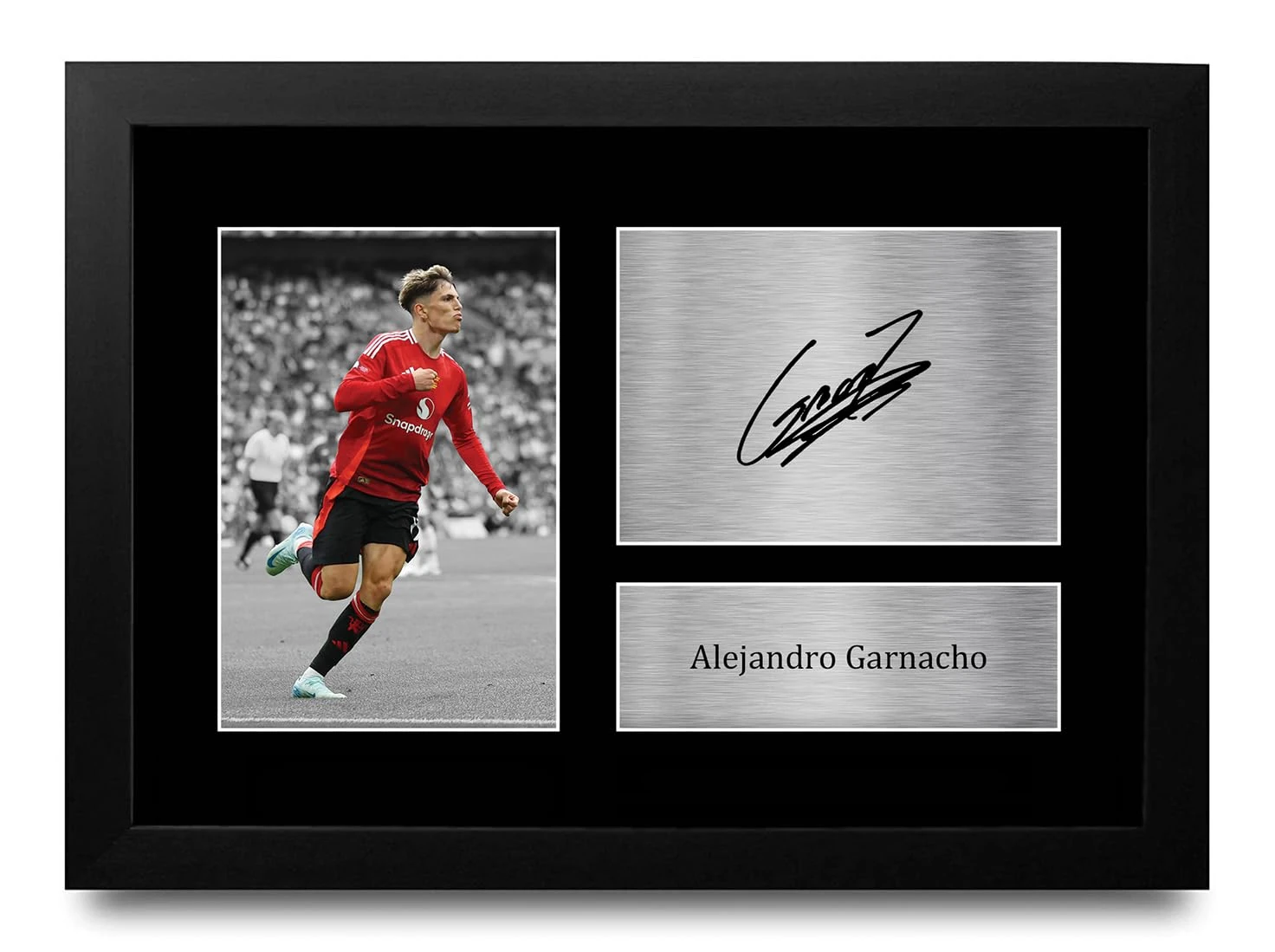 HWC Trading FR A4 Alejandro Garnacho Gifts Printed Signed Autograph Picture for Football Fans and Supporters - A4 Framed
