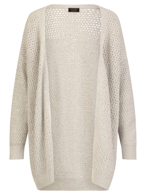 ApartFashion Women's Apart Zip Up Cardigan Sweater, Gray, M