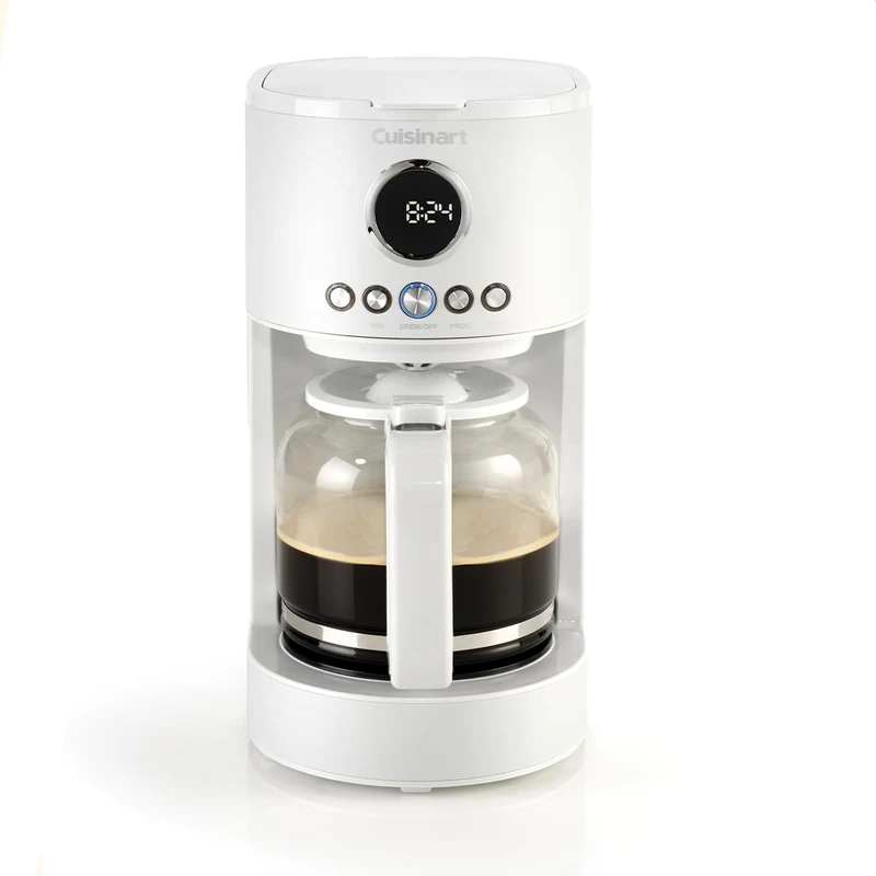 Cuisinart Filter Coffee Machine 1.8L Carafe/12 Cups, Fast Brew, 24Hr Programmable Timer, 40Min Keep Warm Showerhead Extraction, Dishwasher Safe Matching Kettle and Toaster White