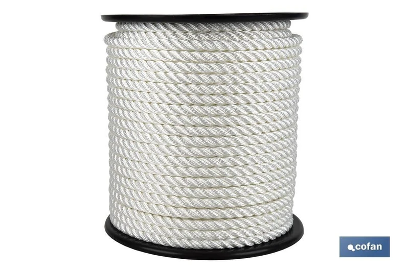 COFAN 8101265 Carrete Cabo De Amarre 18 mm 100 M White for DIYers & professionals, ideal for repair, installation and workshop tasks, 18 mm, white - Image 1
