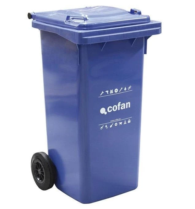 COFAN 21201502 Contenedores 2 Wheels 120lt - Contenedor 2 Wheels 120lt Color Blue for DIYers & Professionals, Built for Repair, Installation and Workshop tasks, Blue, Single Unit - Image 1