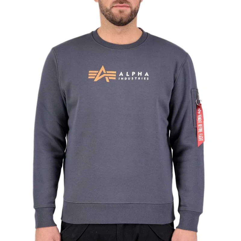 Alpha Industries Alpha Label Sweatshirt for Men Greyblack