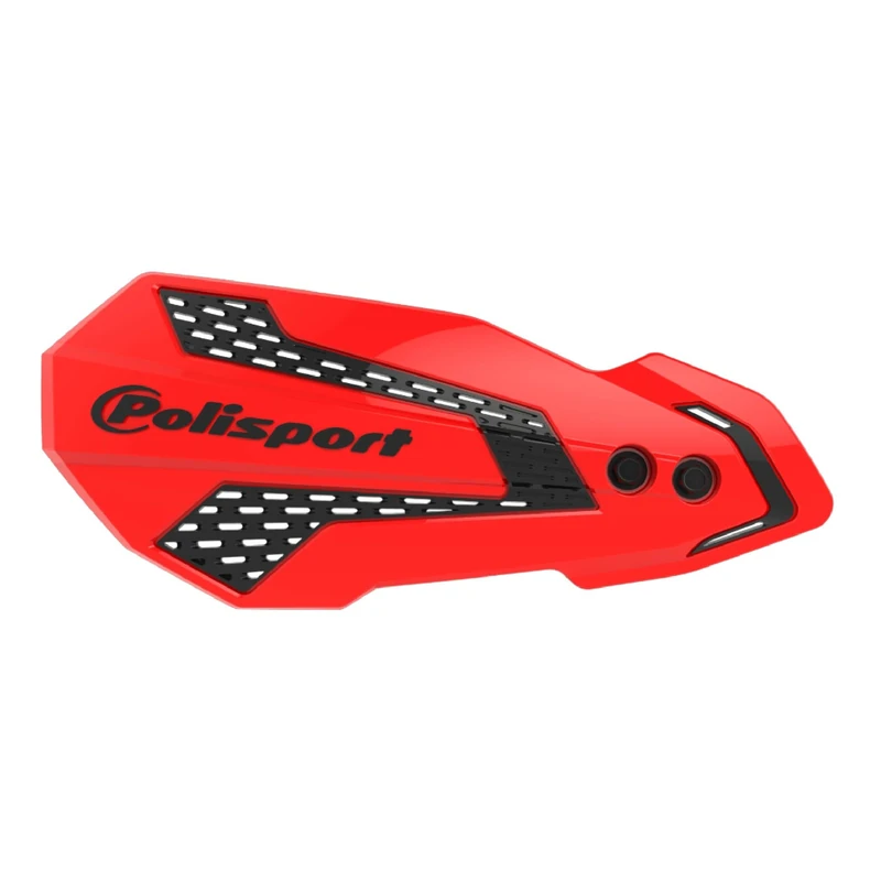 POLISPORT 8308200023 – Hand Protectors MX FLOW 1 MX-Style Plastic Attachment Point Including Mounting Kit Compatible with Honda Motorcycles in Red/Black