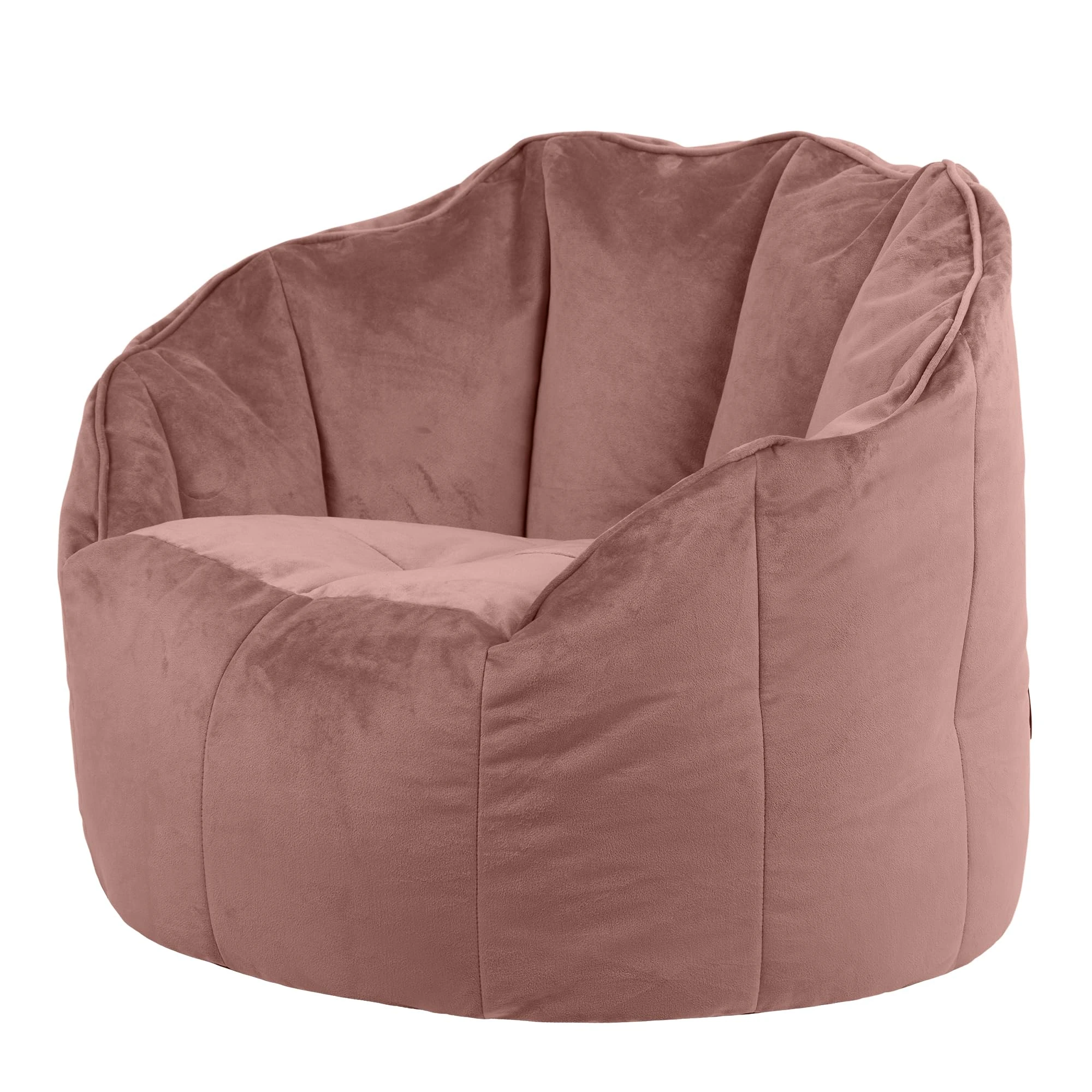 icon Sirena Velvet Bean Bag Chair, Dusk Pink, Large Adult Bean Bag with Filling Included, Accent Chair, Living Room Furniture, Bedroom Furniture