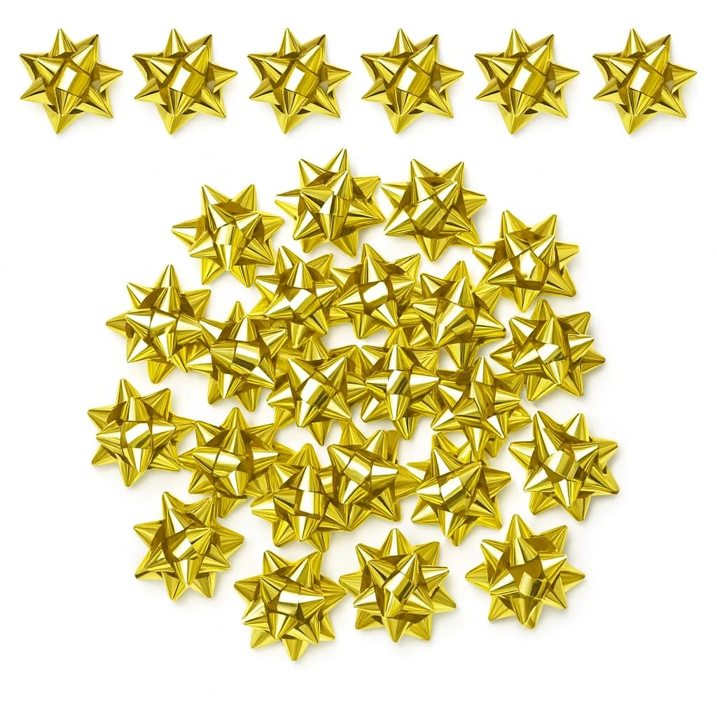 ANGIX 20 x Gold Metallic Gift Bows Self Adhesive Decorative Beautiful Gift Wrapping Pull Bows For Christmas, New Year & Party Presents