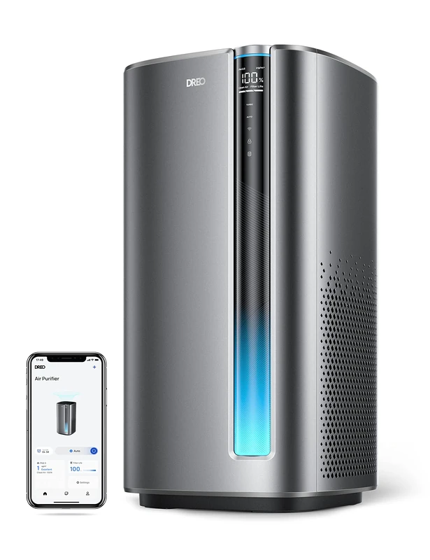 Dreo Air Purifiers for Home Large Room, H13 True HEPA Filter Removes Up to 99.985% of Particles Dust Smoke Pollen Pet Hair, PM2.5 Monitor, Auto Mode, Smart WiFi Voice Control, Works with Alexa/Google