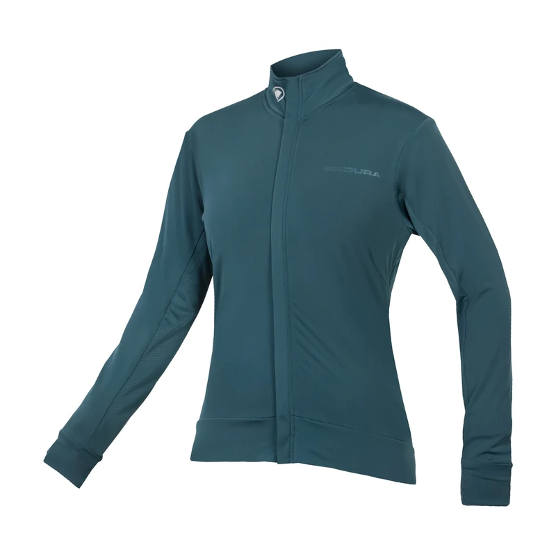 Endura Women's Xtract Roubaix Longsleeve Cycling Jersey | Water Repellent | Wicking | Reflective Trim Jersey, Deep Teal, L