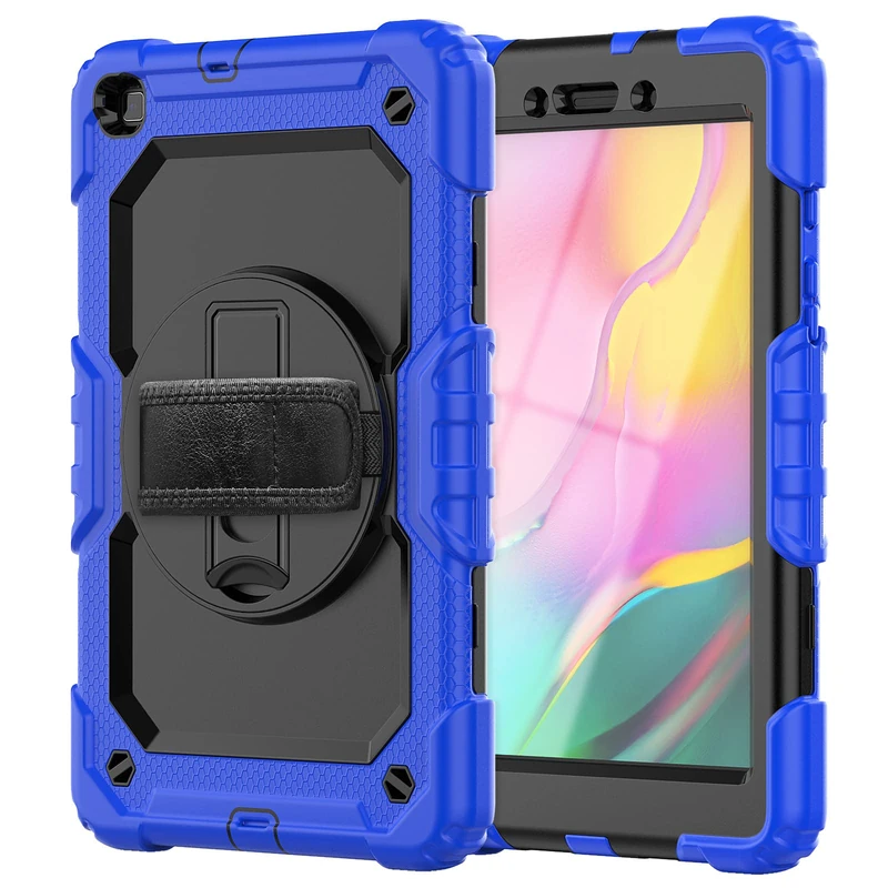 Galaxy Tab A7 10.4 Inch Case (SM-T500 T503 T505 T507), Slim Heavy Duty Shockproof Rugged with 360 Rotating Stand Handle/Shoulder Strap for Samsung Tab A7 Tablet Case (Pink)