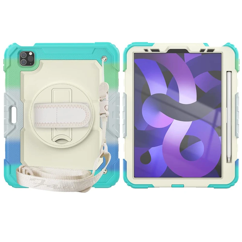 iPad Air 5th/4th Generation iPad Pro 11 Case 2021/2020/2018 Case, with 360 Rotating Stand Handle/Shoulder Case for iPad Air 5/4 10.9 Inch and iPad Pro 11 inch (Light Blue)