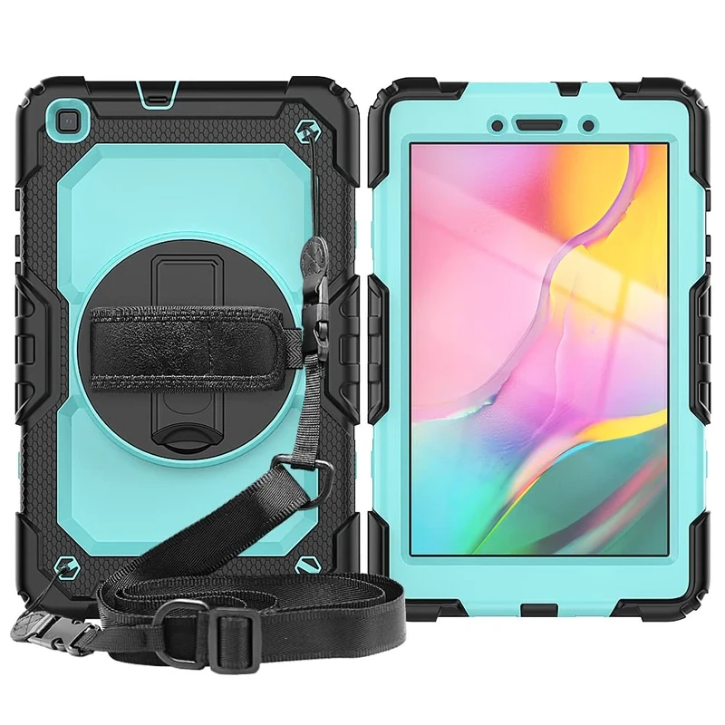 Galaxy Tab A7 10.4 Inch Case (SM-T500 T503 T505 T507), Slim Heavy Duty Shockproof Rugged with 360 Rotating Stand Handle/Shoulder Strap for Samsung Tab A7 Tablet Case (Blue B)