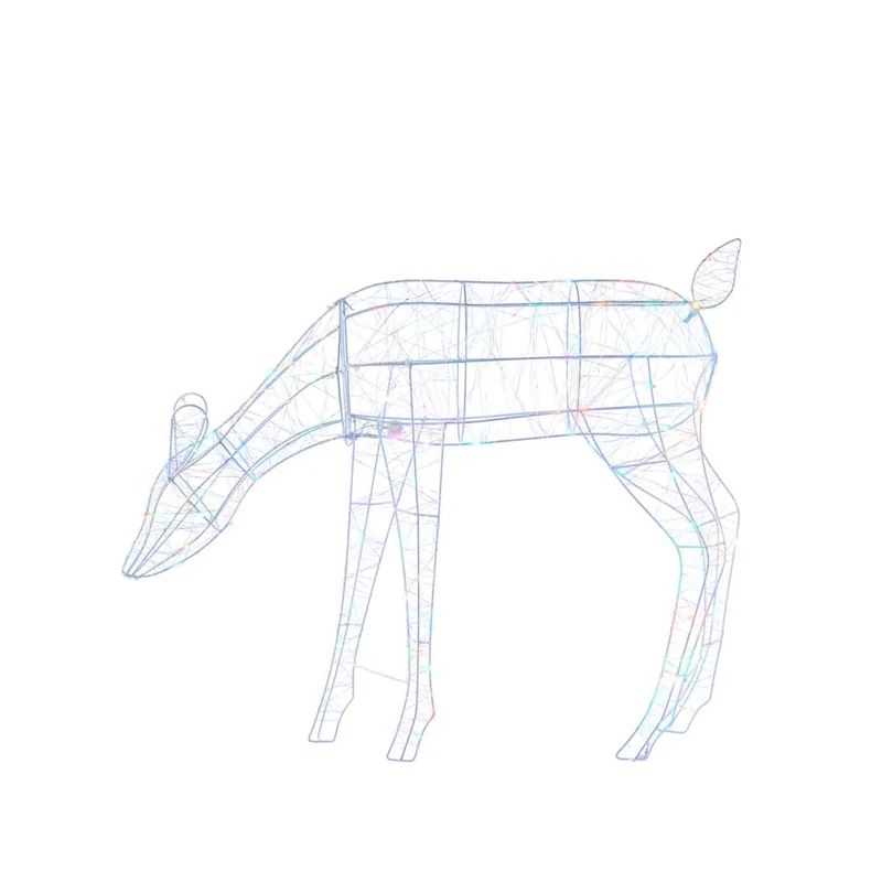 Pre-Lit 3D Feeding Reindeer Silhouette, Multi-Colour, 81 cm