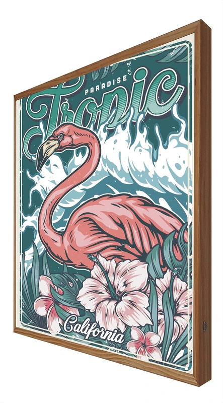 Vintage Illuminated Sign with Tropical LED Light