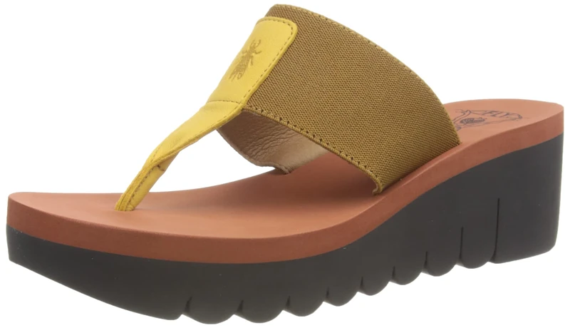 Fly London Women's YOMU725FLY Sandal, Bumblebee/Camel (Brick), 8 UK