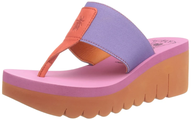 Fly London Women's YOMU725FLY Sandal, Orange/Violet (Rose), 6 UK