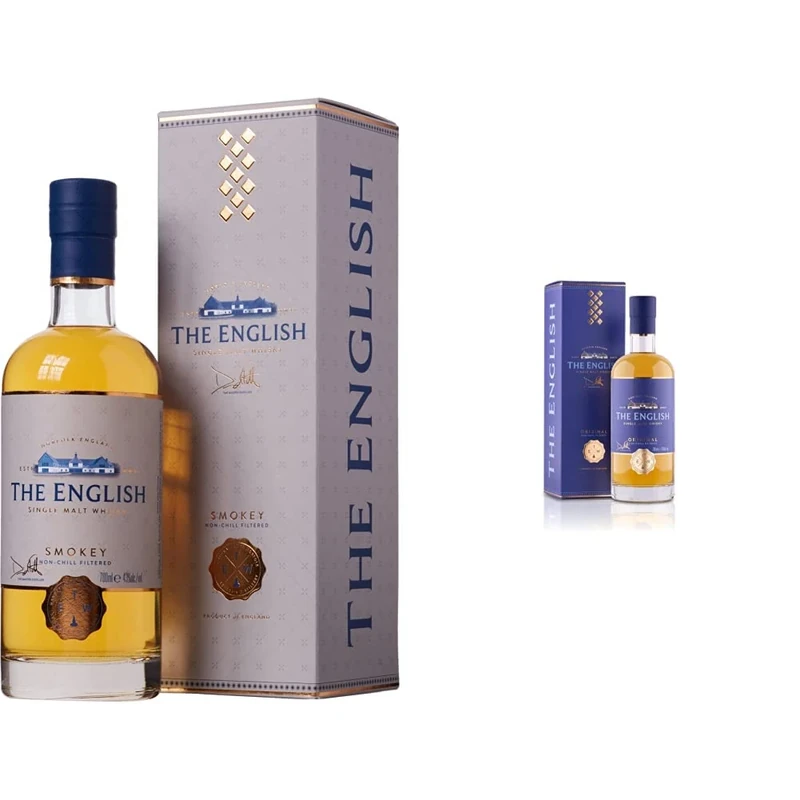 The English Smokey Single Malt Whisky, 70cl, ENGLISHWHISKYSMOKEY-43-70-6 & The English Whisky Original Single Malt Whisky, 70cl
