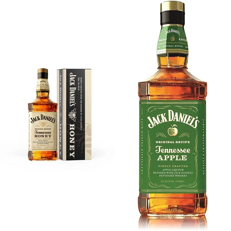 Jack Daniel's Tennessee Honey Gift Tin, 70 cl & ’s Tennessee Apple Whiskey Liqueur, 1L