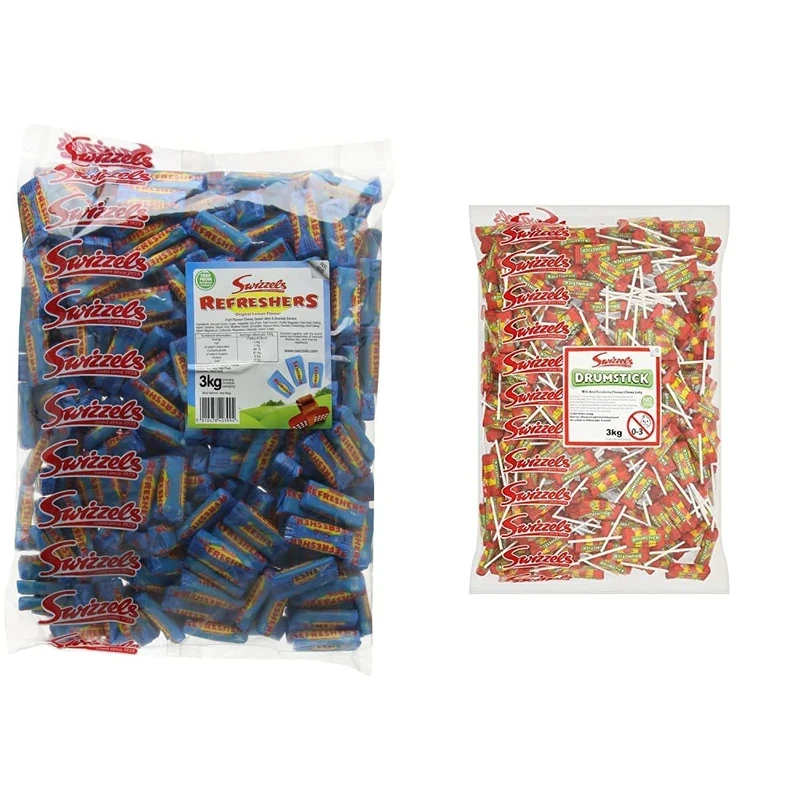 Swizzels Refreshers Original Lemon Flavour, 3kg & Drumstick Lollies 3kg