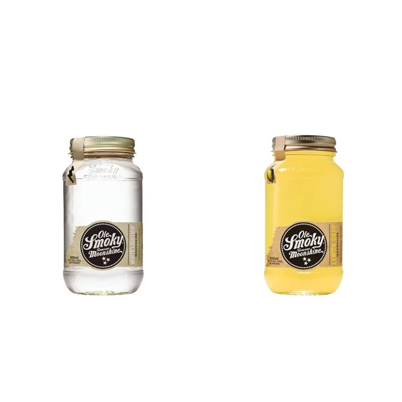 Ole Smoky White Lightning Moonshine, 500ml 50% & Lemon Drop Moonshine, 500ml