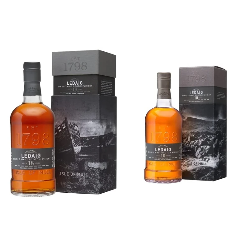 Ledaig 18 Year Old Single Malt Scotch Whisky, 70 cl & 10 Year Old Whisky, 70 cl