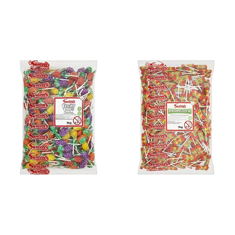 Swizzels Fruity Pops Lollies Bag 3 kg Bulk Sweets & Drumstick Lollies 3kg