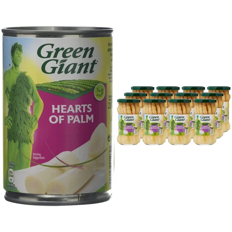 Green Giant Hearts Of Palm 400g (Pack of 12) & White Asparagus 190g (Pack of 12)