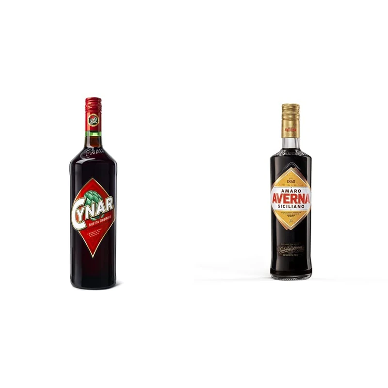 Cynar 70 cl, 16.5% ABV - Italian Bitter Artichoke Amaro Liqueur & Amaro Averna Italian Bitter Liqueur, 70 cl