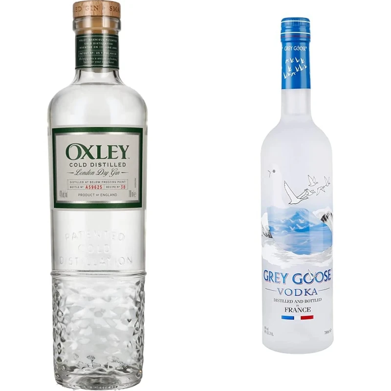 Oxley Small Batch Premium Gin 70cl, A Revolutionary Sub-Zero Distillation Method, Results in an Extraordinary Tasting Gin & Grey Goose Premium Vodka, Original, 70 cl