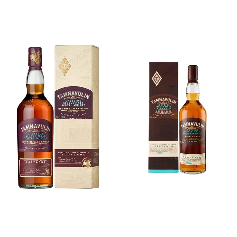 Tamnavulin Speyside French Cabernet Sauvignon Edition Single Malt Scotch Whisky, 70cl & Speyside Single Malt Scotch Whisky Double Cask, 70cl