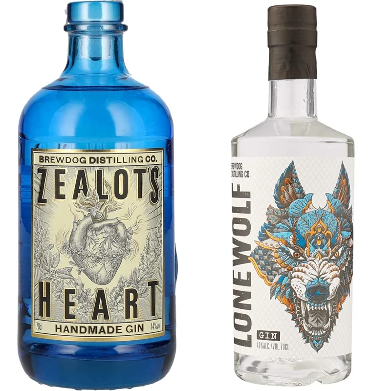 Zealots Heart Handmade Gin 70 cl & Lone Wolf London Dry Gin, 70cl