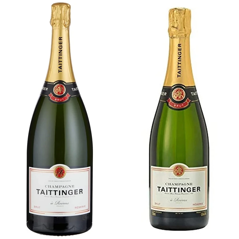 Taittinger Brut Réserve Non Vintage Champagne Magnum in Gift Box 150cl & Brut Réserve Non Vintage Champagne, 750ml