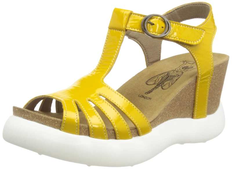 Fly London Women's GAIT959FLY Sandal, Yellow, 4 UK