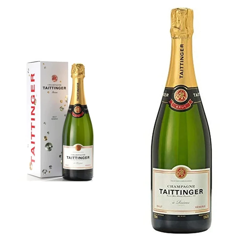 Taittinger Brut Réserve Non Vintage Champagne in Gift Box 75cl & Brut Réserve Non Vintage Champagne, 750ml