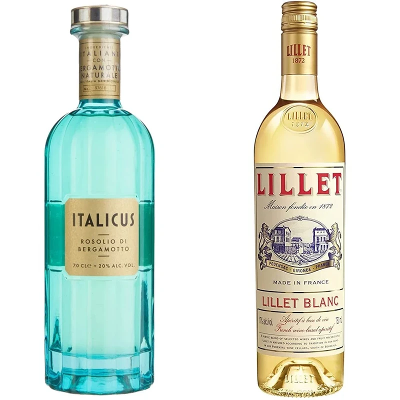 Italicus Rosolio di Bergamotto Aperitif Liqueur, 70 cl & Lillet Blanc White Wine-Based Aperitif, 75cl
