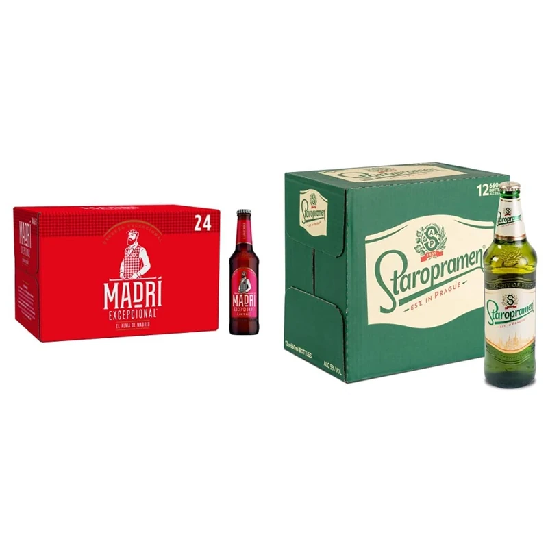 Madri Excepcional, 24 x 330ml & Staropramen 12 x 660 ml (bottles)