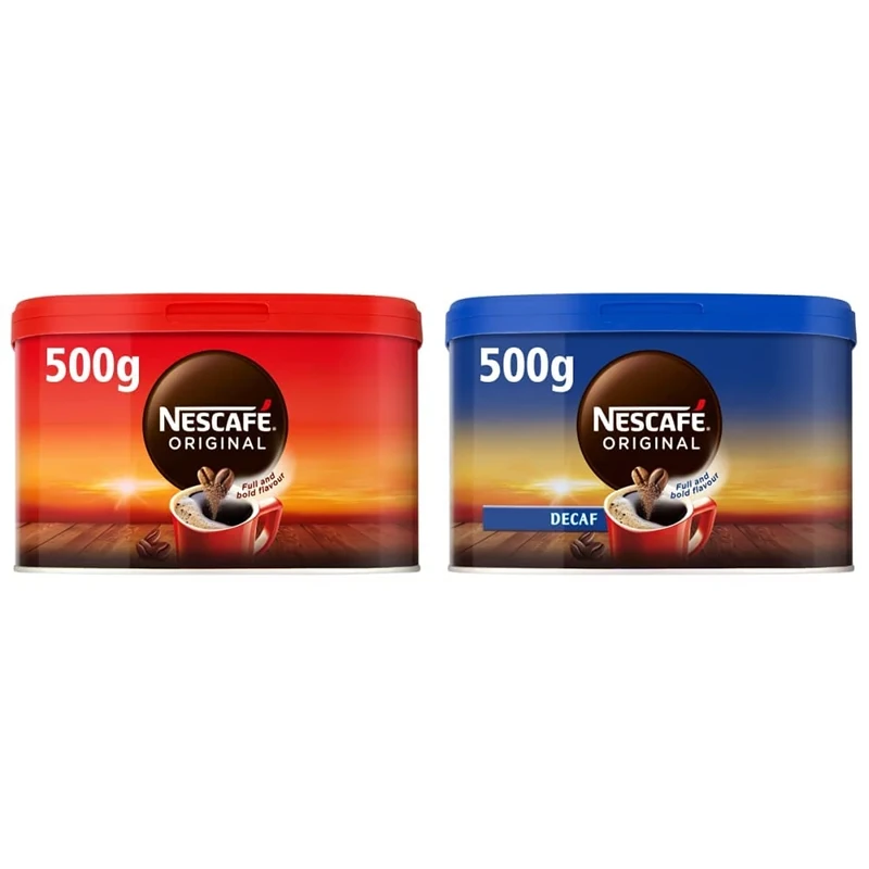 NESCAFE Original Instant Coffee 500g Tin & NESCAFE Original Decaf Instant Coffee 500g Tin