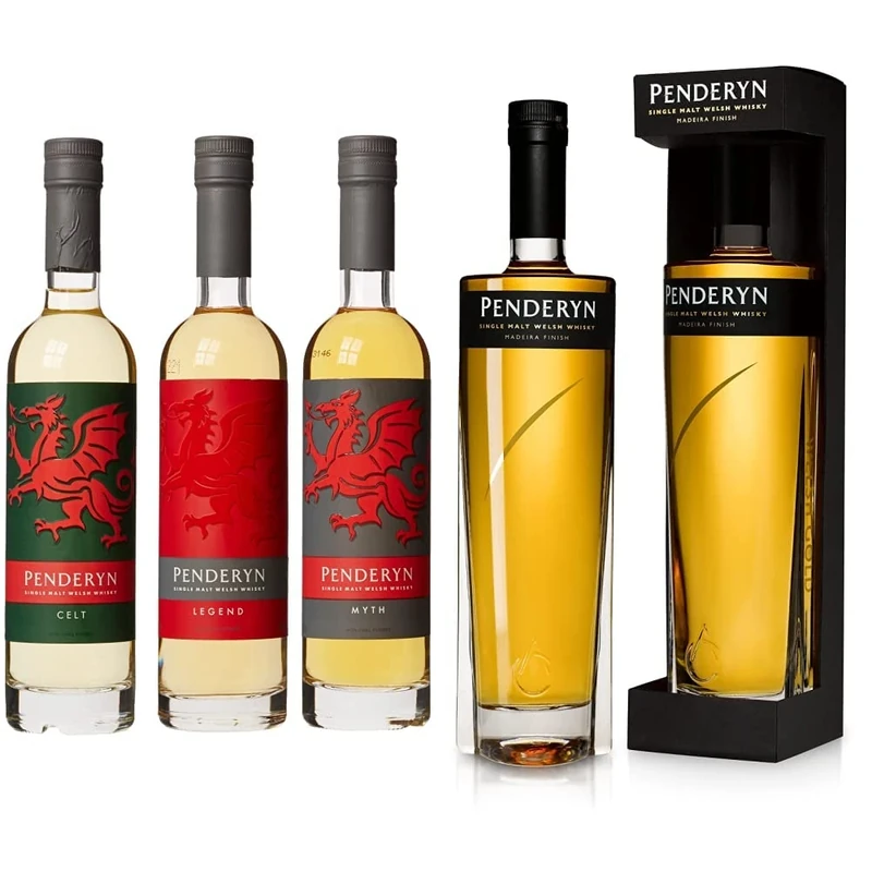 Penderyn Single Malt Welsh Whisky Gift Set, Contains 3 x 20 cl Award Winning Whiskies & Welsh Malt Whisky 70cl