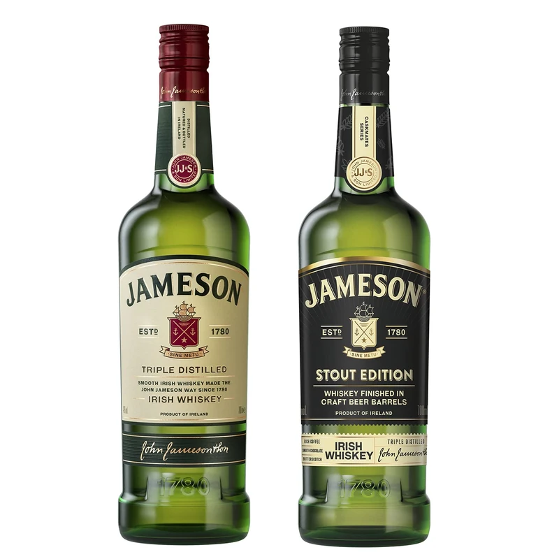 Jameson Stout Edition Irish Whiskey, 70cl & Irish Whiskey Original Blended and Triple Distilled, 70cl