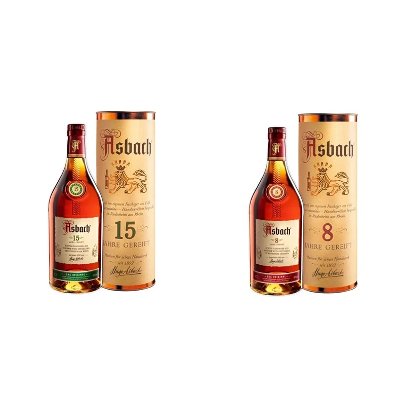 Asbach Spezialbrand 15 Years, 70 cl & 8 Year Old German Brandy, 70 cl