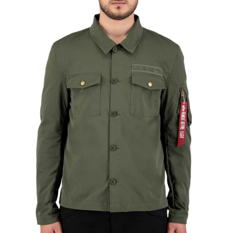 Alpha Industries Alpha Overshirt for Men Dark Olive