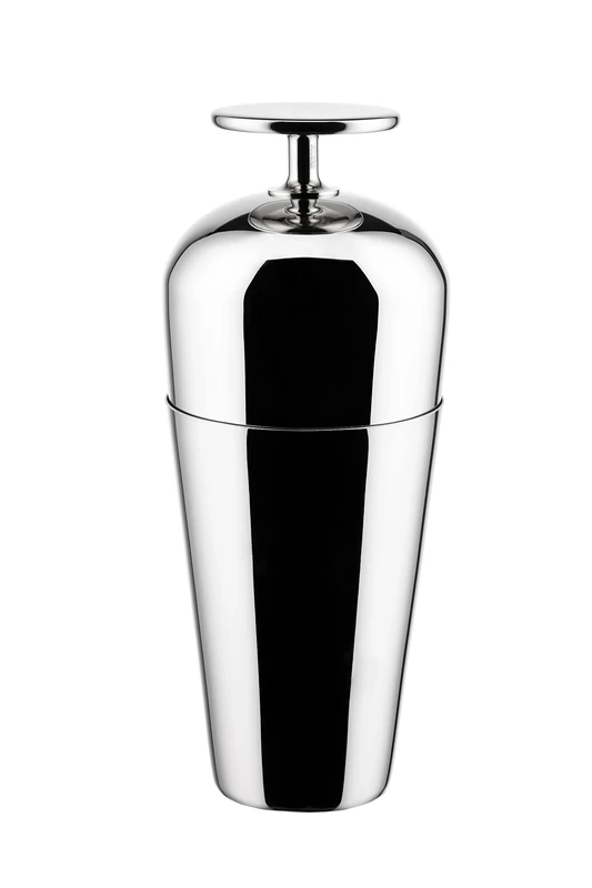 Alessi The Tending Box GIA26 - Parisienne Design Cocktail Shaker, with One Lower and One Upper Glass with Knob, in 18/10 Stainless Steel, 50 cl