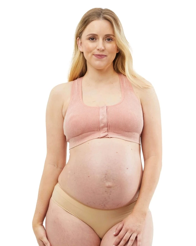 Cake Maternity Womens Biscotti Wire Free Nursing Bra, and Birthing Full Coverage Bra, Rose, L UK