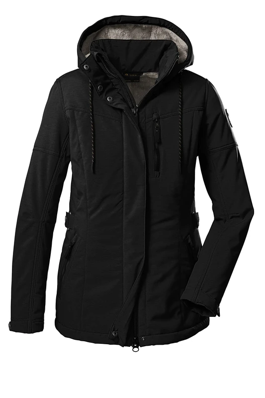 G.I.G.A. DX Women's Gw 26 Wmn Sftshll Jckt Casual Softshell Jacket with Zip-Off Hood, Black, 48 (EU)