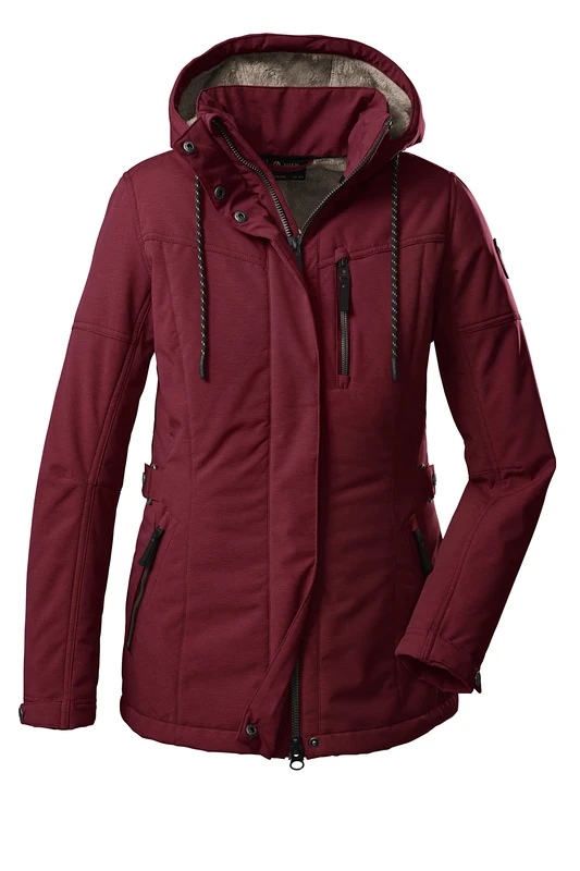 G.I.G.A. DX GIGEQ 38545-000 Women's Casual Softshell Jacket with Zip-Off Hood GW 26 WMN SFTSHLL JCKT, Deep Red, 42