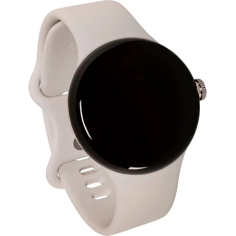 Google Pixel Watch - Android Smart Watch with Activity Tracking and Analysis - Polished Silver Stainless Steel Case with Pebble Color Sport Band, LTE - Image 1