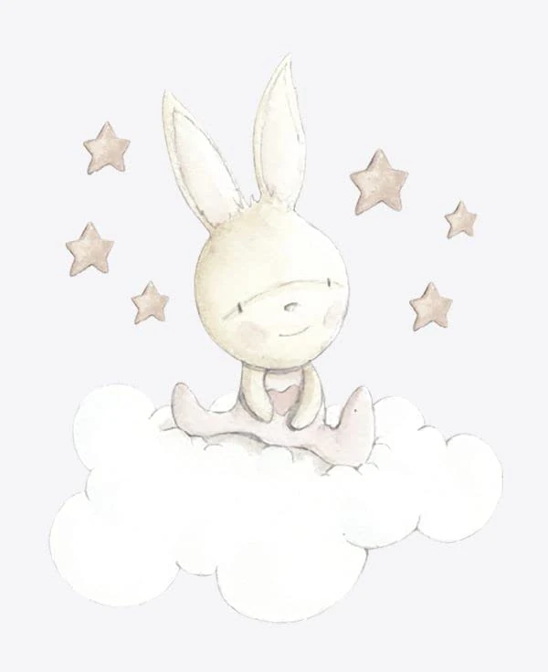 Stork Dreams Pink Dreams Baby Wall Stickers - Multicolor